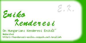 eniko kenderesi business card